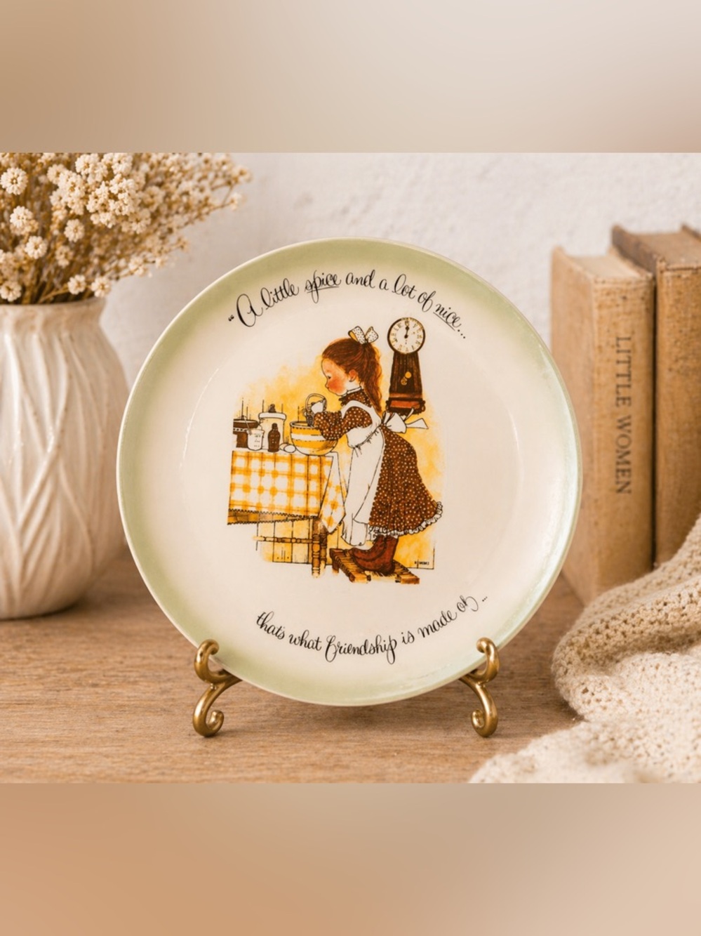 Vintage Holly Hobbie Plate Friendship Quote American Greetings USA